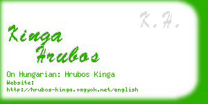 kinga hrubos business card